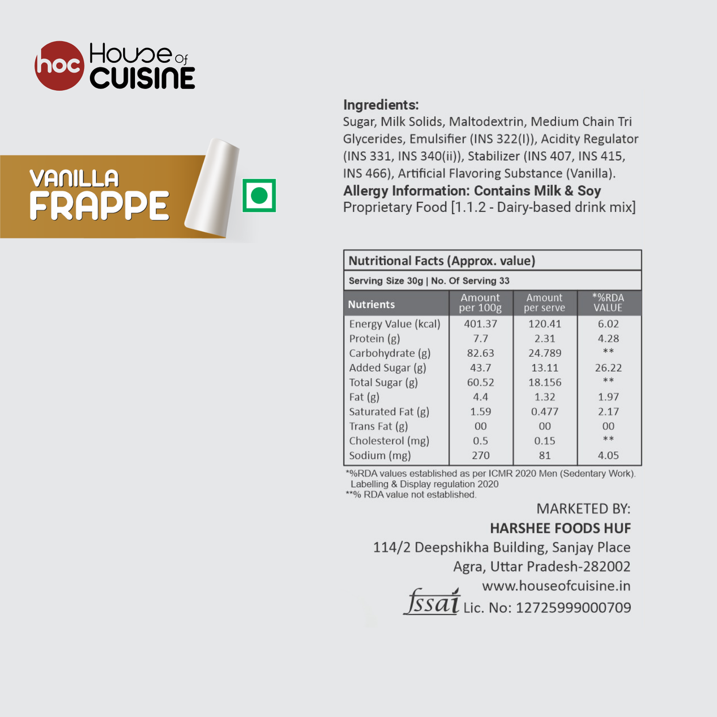 Vanilla Frappe Powder