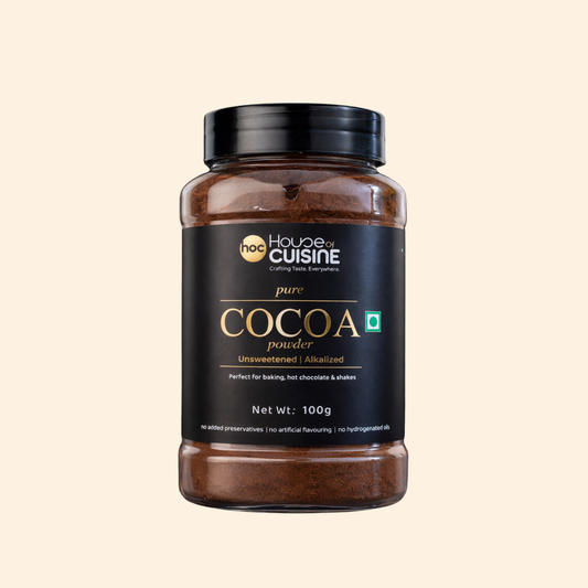 House of Cuisine (HOC) Pure Cocoa Powder 100g | Unsweetened & Alkalized | Rich Dark Chocolate Flavor | Perfect for Baking, Beverages & Desserts
