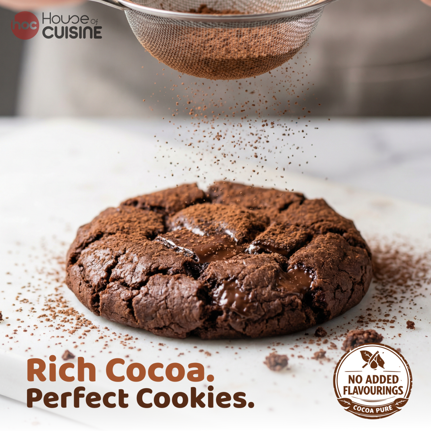 House of Cuisine (HOC) Pure Cocoa Powder 100g | Unsweetened & Alkalized | Rich Dark Chocolate Flavor | Perfect for Baking, Beverages & Desserts