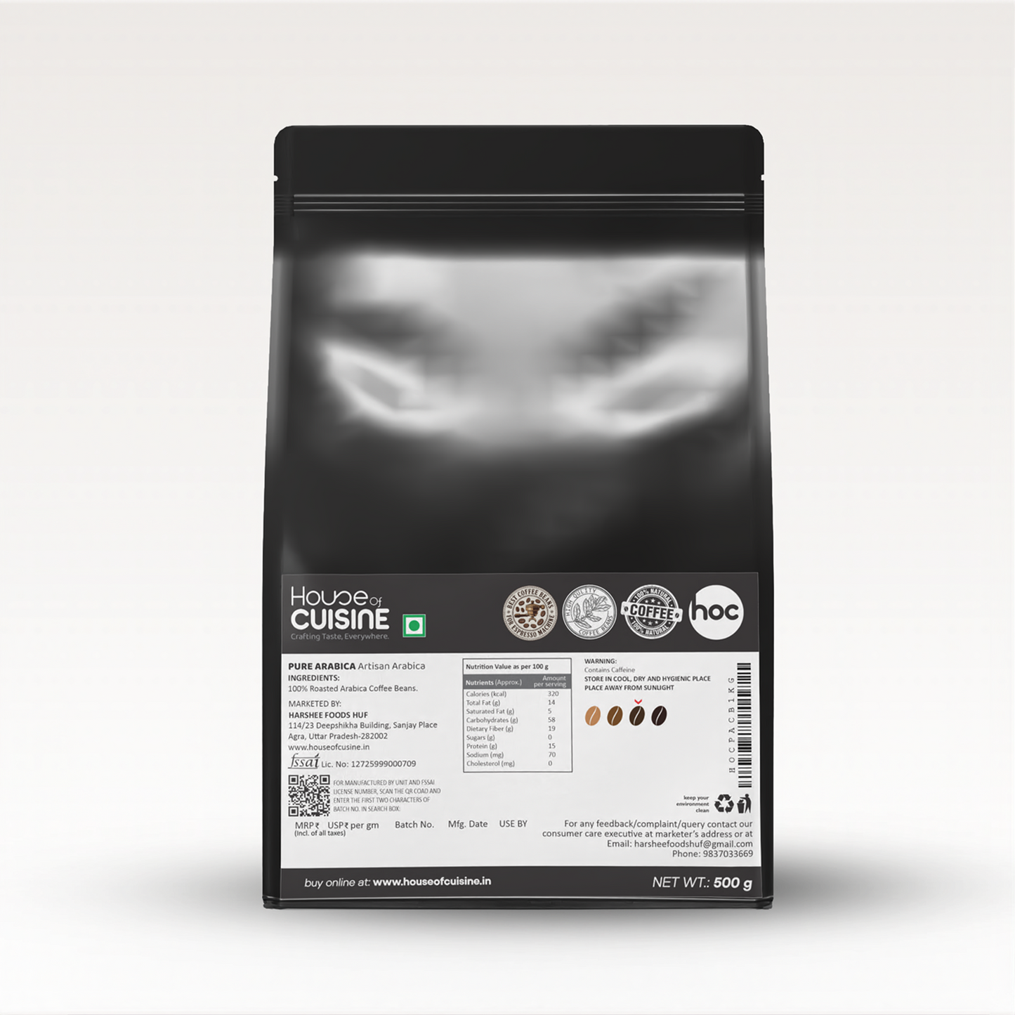 HOC 500g 100% PURE ARABICA | Roasted Coffee Beans