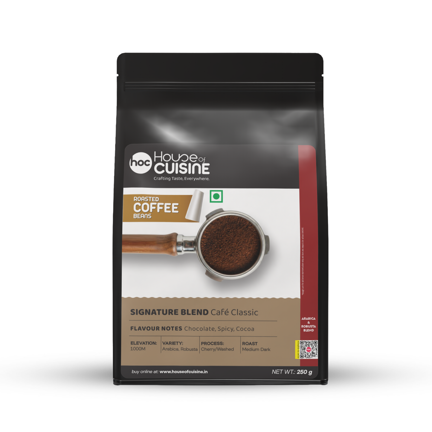 HOC 250g Signature Blend | Coffee Beans Café Style | Strong Roast Coffee Beans