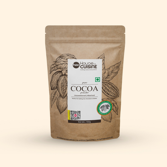 House of Cuisine (HOC) Pure Cocoa Powder 150g | Unsweetened & Alkalized | Rich Dark Chocolate Flavor | Perfect for Baking, Beverages & Desserts