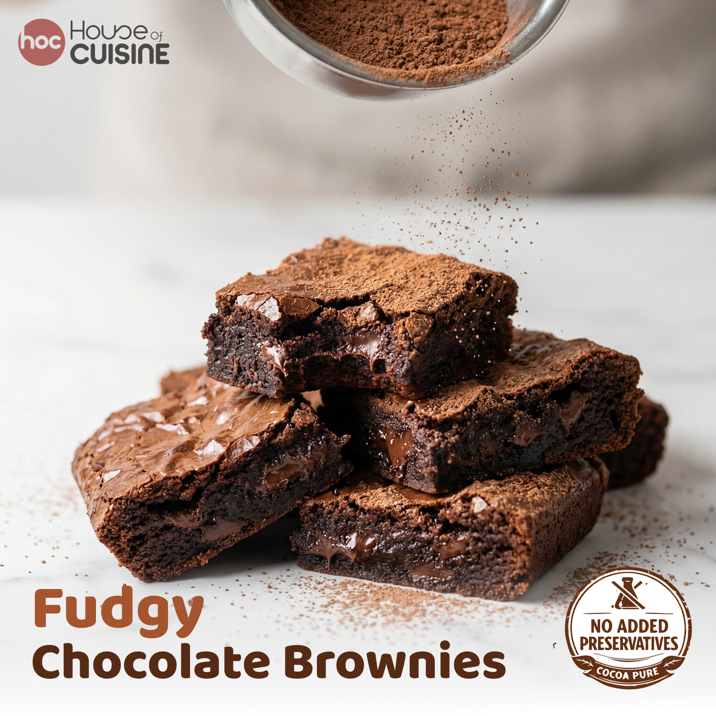 House of Cuisine (HOC) Pure Cocoa Powder 150g | Unsweetened & Alkalized | Rich Dark Chocolate Flavor | Perfect for Baking, Beverages & Desserts