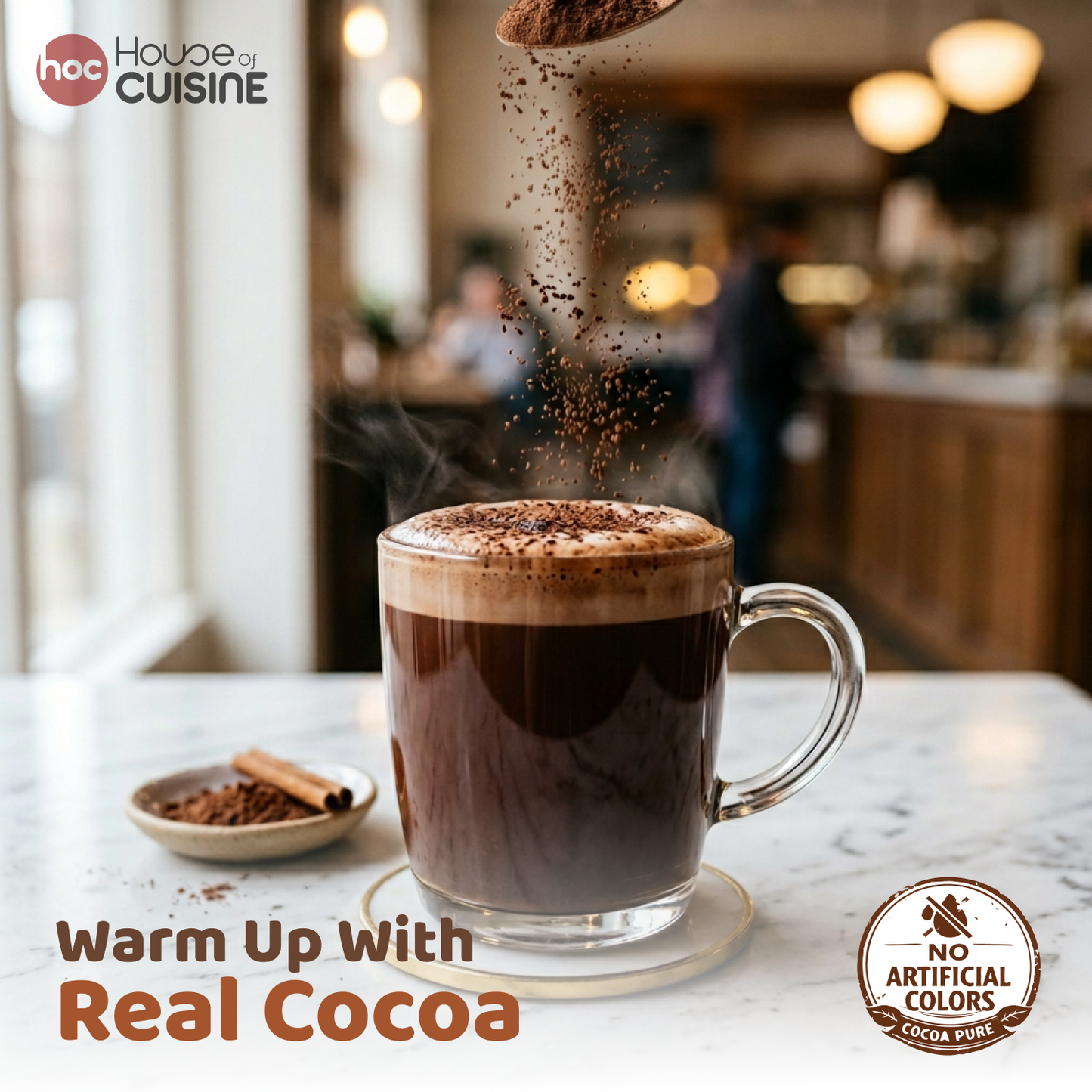 House of Cuisine (HOC) Pure Cocoa Powder 150g | Unsweetened & Alkalized | Rich Dark Chocolate Flavor | Perfect for Baking, Beverages & Desserts